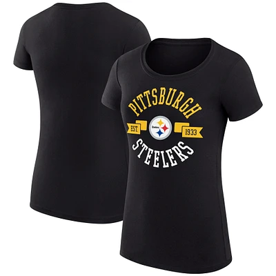 Women's G-III 4Her by Carl Banks Pittsburgh Steelers Super-Slim Fit Lightweight City Team Graphic Crewneck T-Shirt