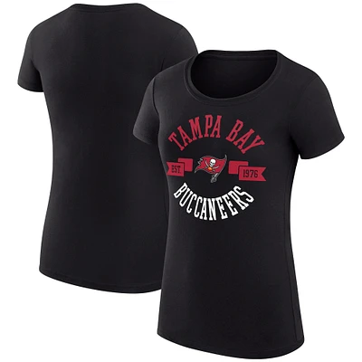 Women's G-III 4Her by Carl Banks Black Tampa Bay Buccaneers Super-Slim Fit Lightweight City Team Graphic Crewneck T-Shirt