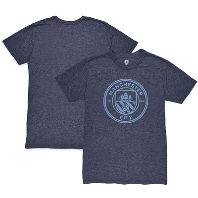 Men's Heather Navy Manchester City Color Crest Twisted Tri-Blend T-Shirt