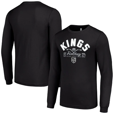 Men's Starter Black Los Angeles Kings Puck Long Sleeve T-Shirt