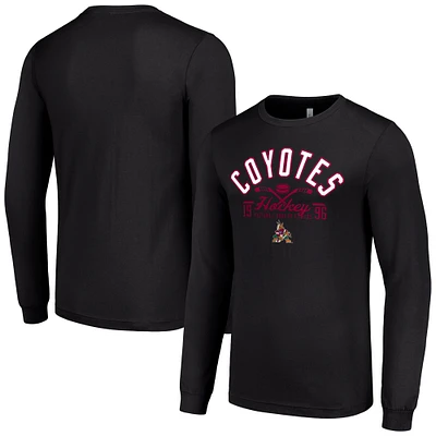 Men's Starter Black Arizona Coyotes Puck Long Sleeve T-Shirt