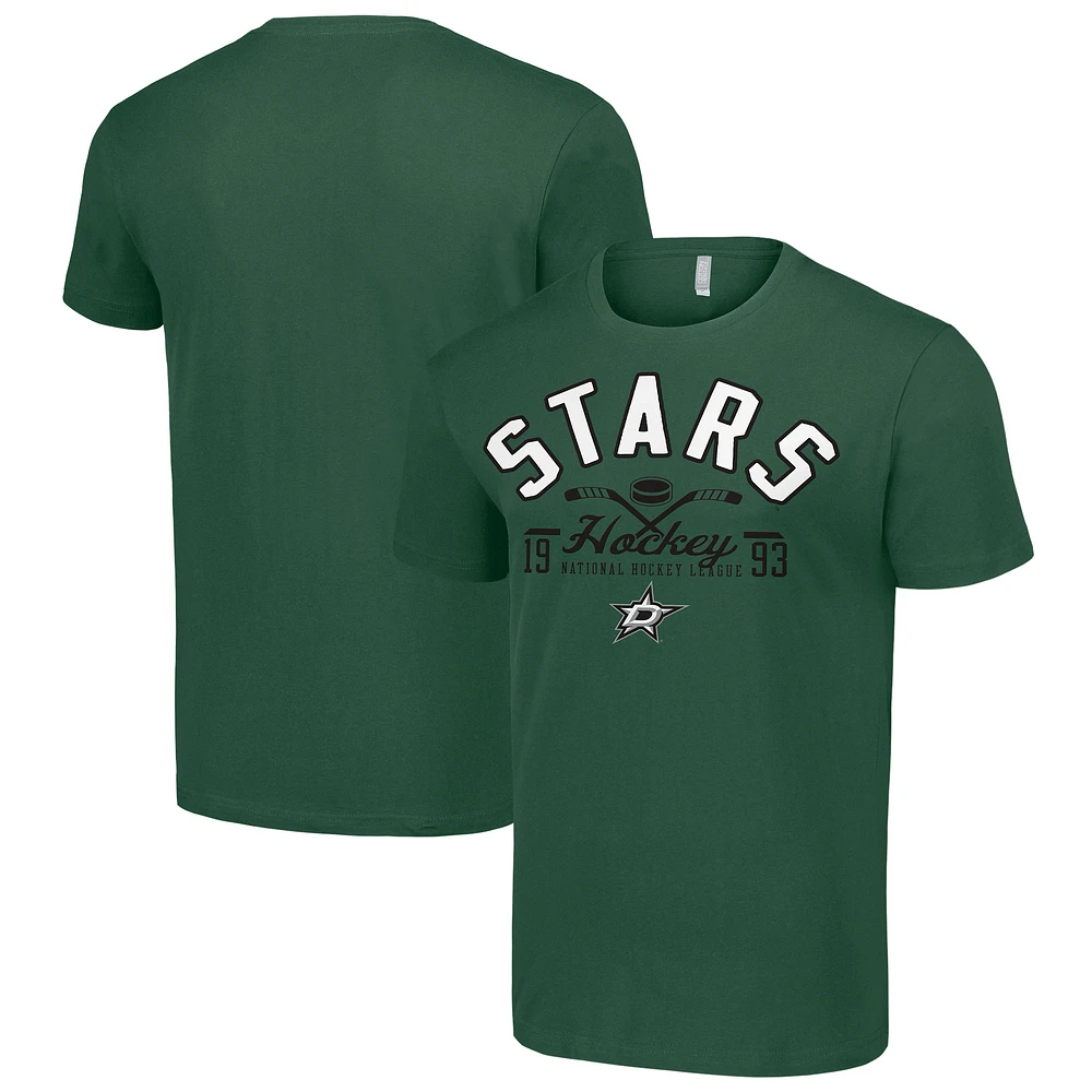 Men's Starter Green Dallas Stars Half Puck T-Shirt