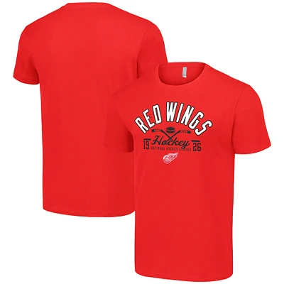 Men's Starter Red Detroit Wings Half Puck T-Shirt
