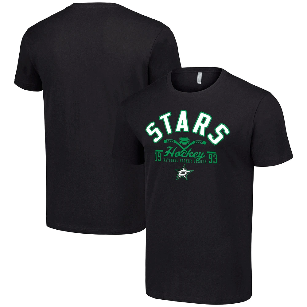 Men's Starter Black Dallas Stars Half Puck T-Shirt