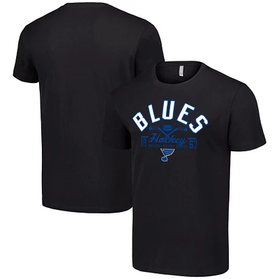 Men's Starter Black St. Louis Blues Half Puck T-Shirt