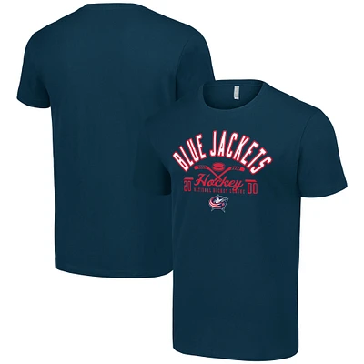 Men's Starter  Navy Columbus Blue Jackets Half Puck T-Shirt