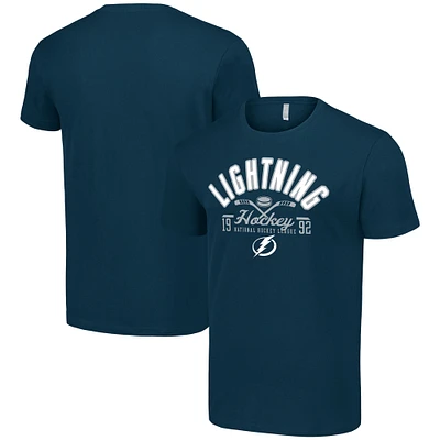 Men's Starter Navy Tampa Bay Lightning Half Puck T-Shirt