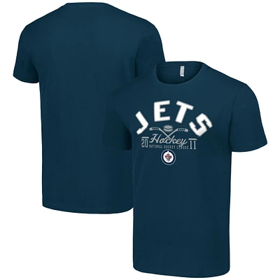 Men's Starter Navy Winnipeg Jets Half Puck T-Shirt