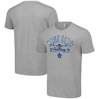Men's Starter Heather Gray Toronto Maple Leafs Half Puck T-Shirt