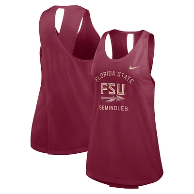 Women's Nike Garnet Florida State Seminoles Primetime Crisscross Performance Tank Top