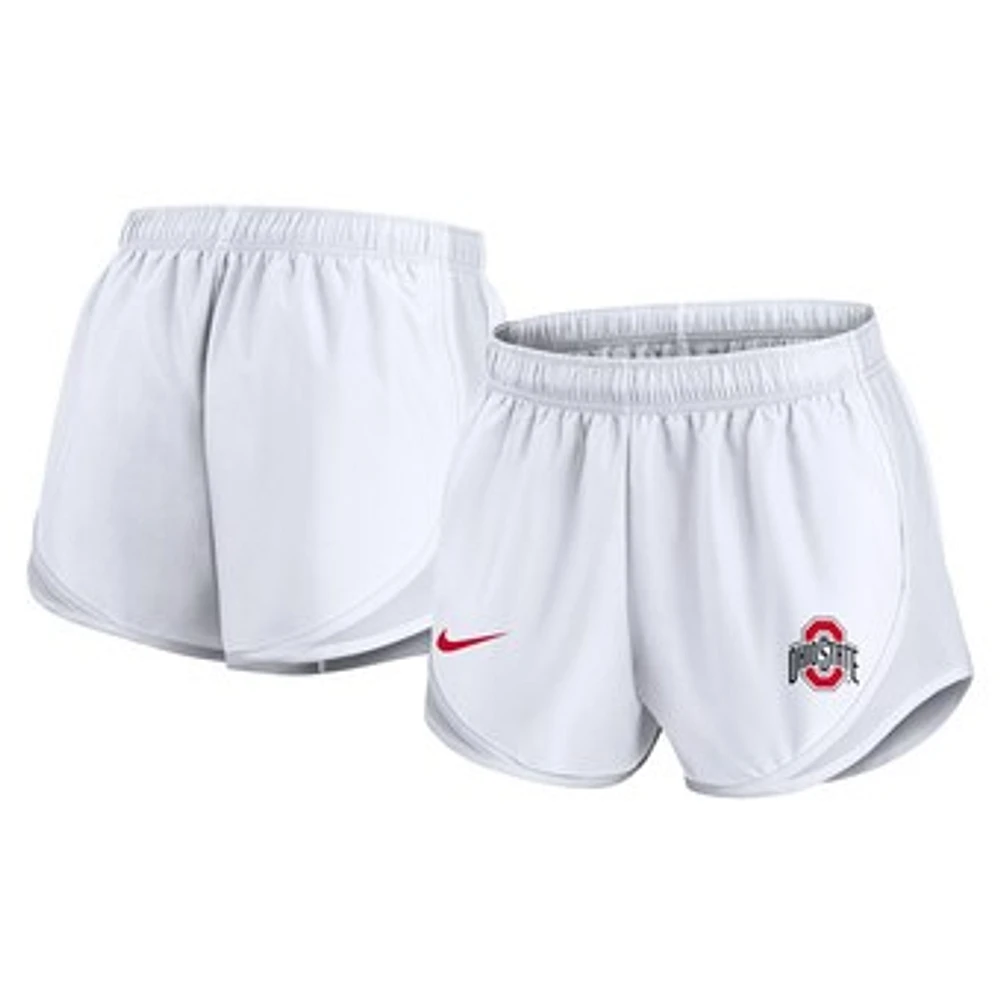 Women's Nike White Ohio State Buckeyes Primetime Tempo Performance Shorts