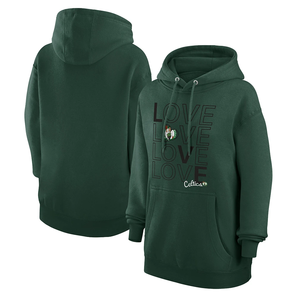 Women's G-III 4Her by Carl Banks Green Boston Celtics Basketball Love Fleece Pullover Hoodie