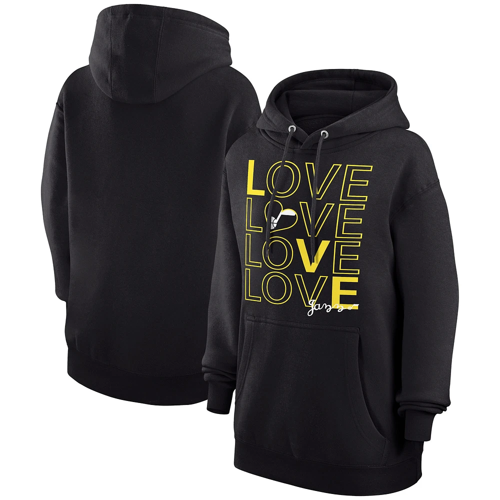 Women's G-III 4Her by Carl Banks Black Utah Jazz Basketball Love Fleece Pullover Hoodie