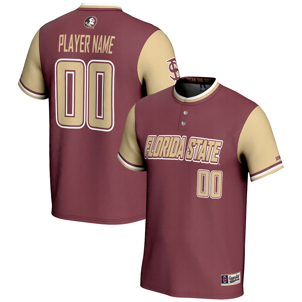 Youth GameDay Greats Garnet Florida State Seminoles NIL Pick-A-Player Lightweight Softball Jersey