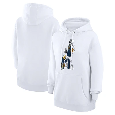 Women's G-III 4Her by Carl Banks White Denver Nuggets Basketball Girls Fleece Pullover Hoodie