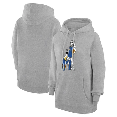 Women's G-III 4Her by Carl Banks Heather Gray Golden State Warriors Basketball Girls Fleece Pullover Hoodie
