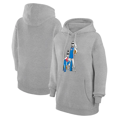 Women's G-III 4Her by Carl Banks Heather Gray Oklahoma City Thunder Basketball Girls Fleece Pullover Hoodie