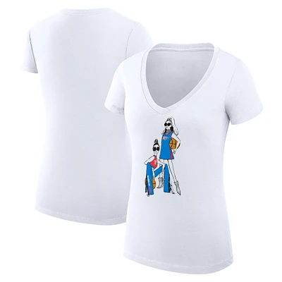 Women's G-III 4Her by Carl Banks White Oklahoma City Thunder Super-Slim Fit Lightweight Basketball Girls V-Neck T-shirt