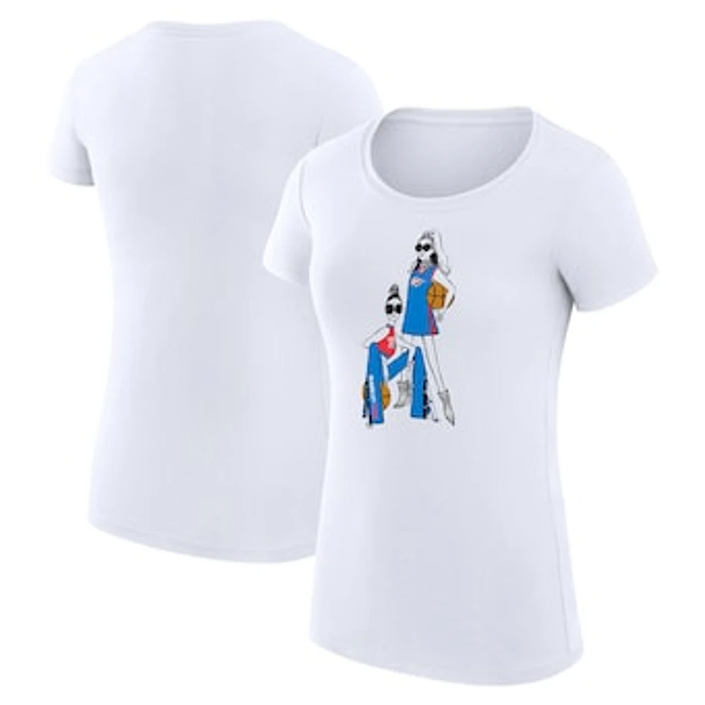 Women's G-III 4Her by Carl Banks White Oklahoma City Thunder Super-Slim Fit Lightweight Basketball Girls T-Shirt