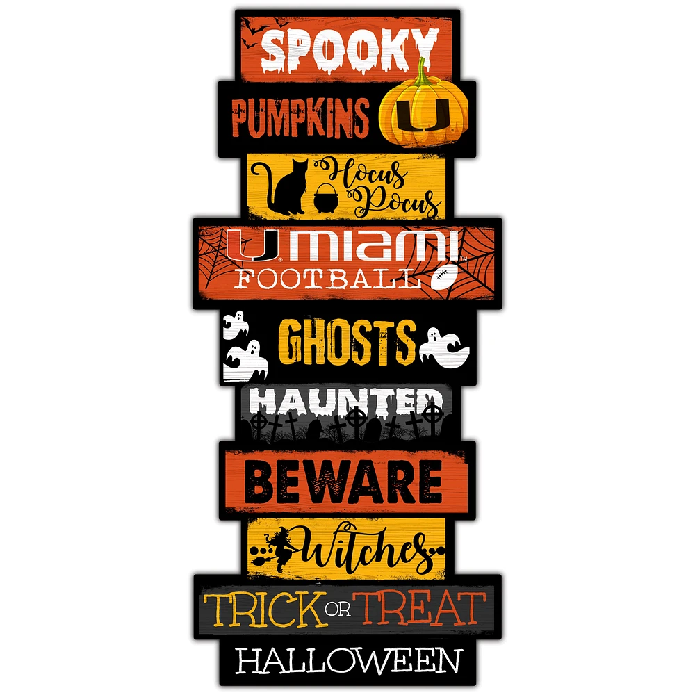 Miami Hurricanes 24'' Halloween Celebration Stack Sign