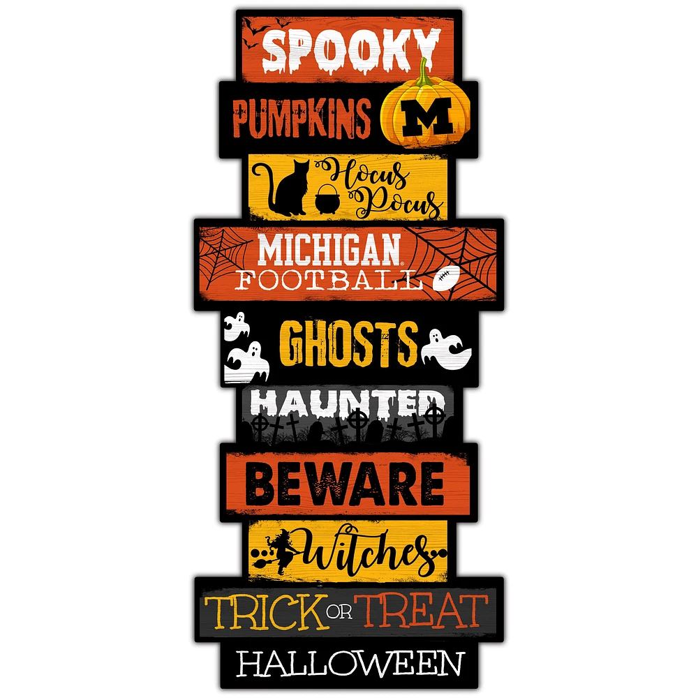 Michigan Wolverines 24'' Halloween Celebration Stack Sign