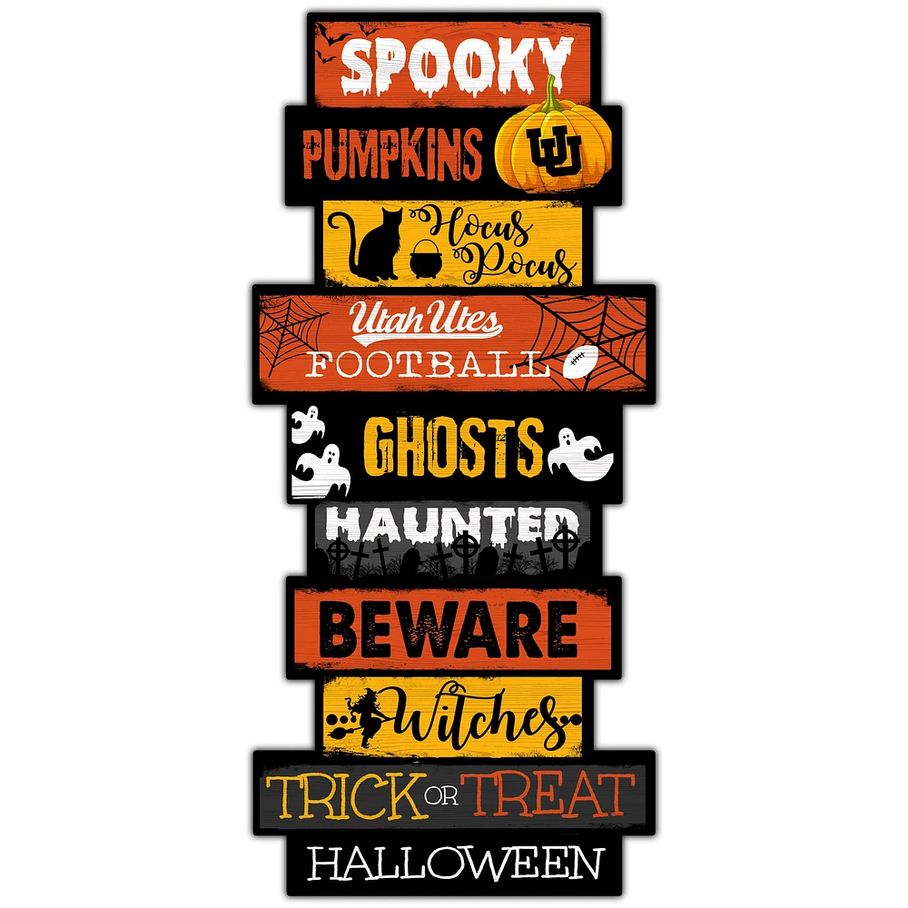 Utah Utes 24'' Halloween Celebration Stack Sign