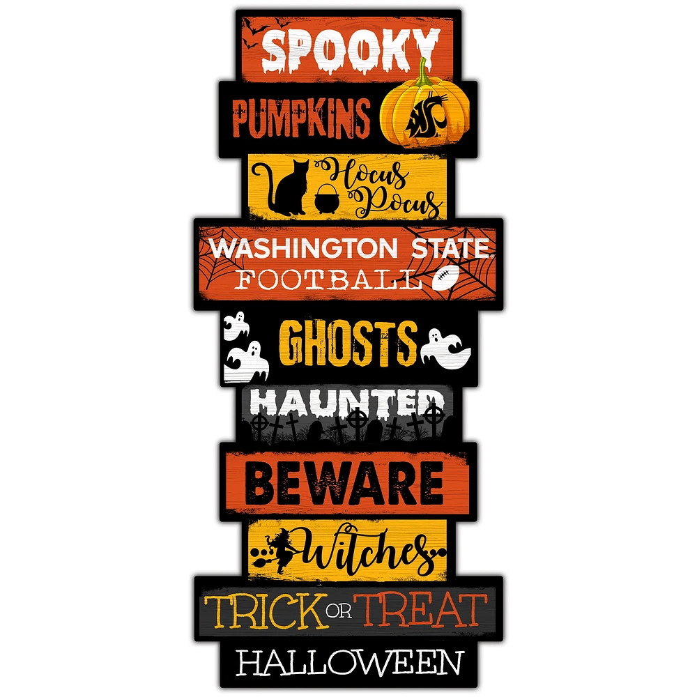 Washington State Cougars 24'' Halloween Celebration Stack Sign