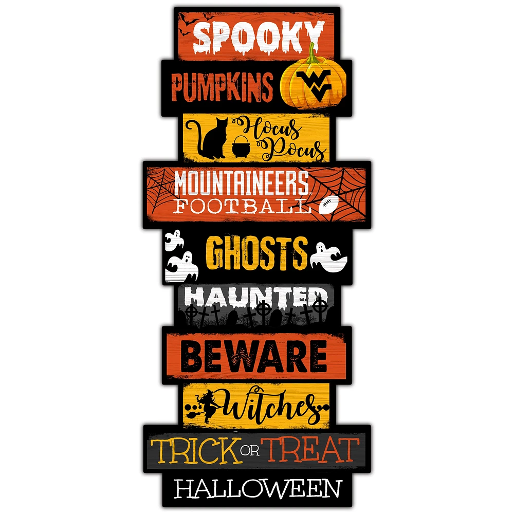 West Virginia Mountaineers 24'' Halloween Celebration Stack Sign
