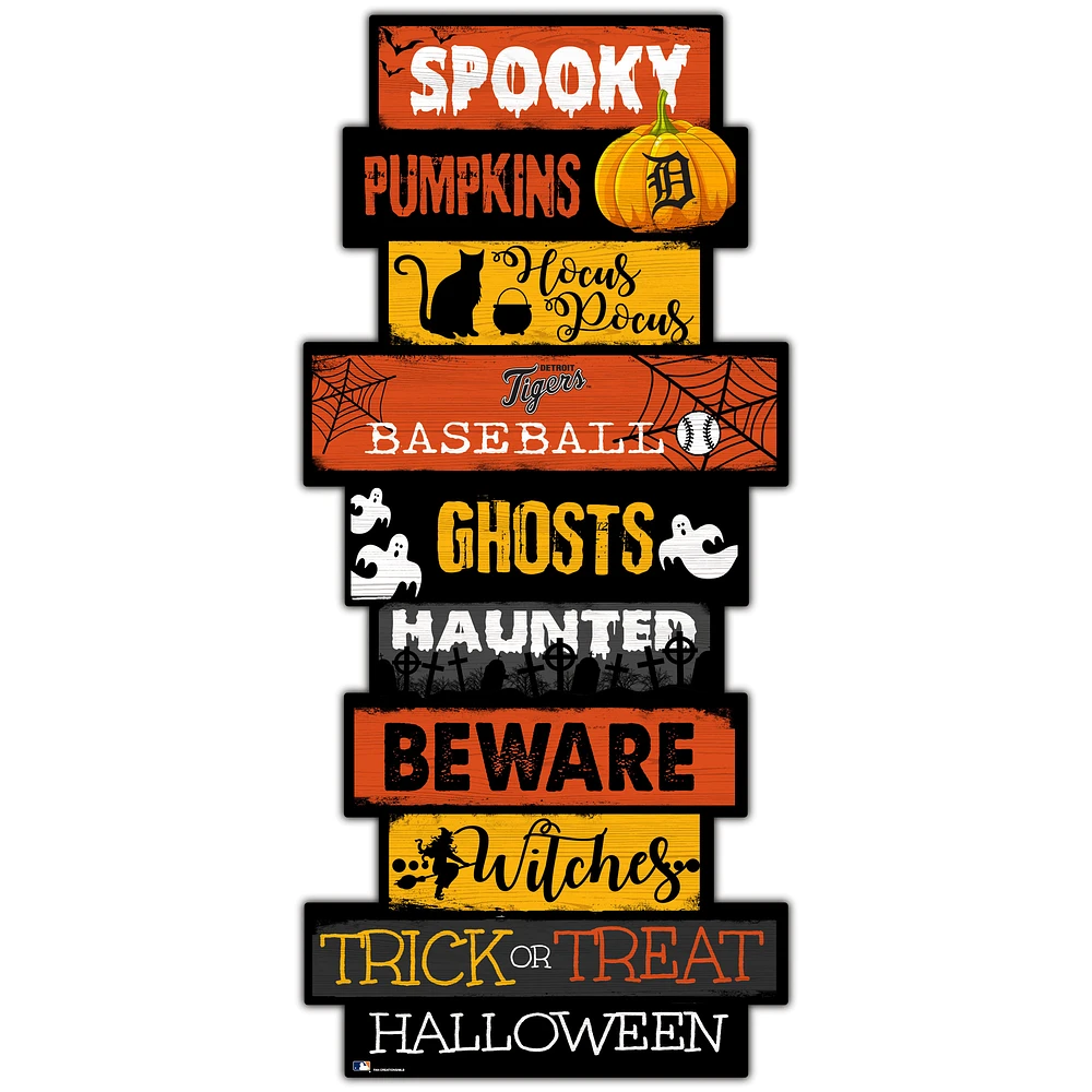 Detroit Tigers 24'' Halloween Celebration Stack Sign