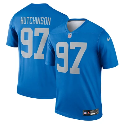 Men's Nike Aidan Hutchinson Blue Detroit Lions Legend Player Performance Top