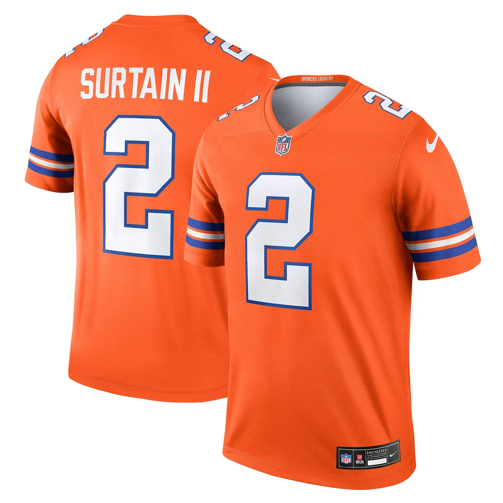 Men's Nike Patrick Surtain II Orange Denver Broncos Legend Player Performance Top