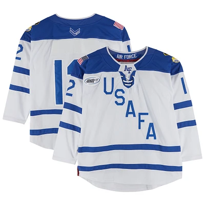 Air Force Falcons Team-Issued #12 White Jersey with Atlantic Hockey Patch from the Hockey Program