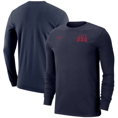 Men's Nike Navy Team USA Performance Long Sleeve T-Shirt