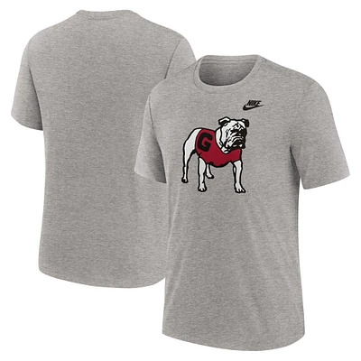 Men's Nike Heather Georgia Bulldogs Blitz Legacy Primary Tri-Blend T-Shirt