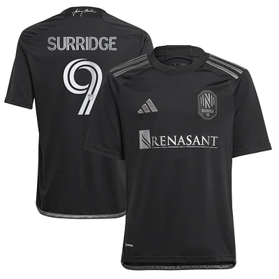 Youth adidas Sam Surridge Black Nashville SC 2023 Man In Black Kit Replica Player Jersey