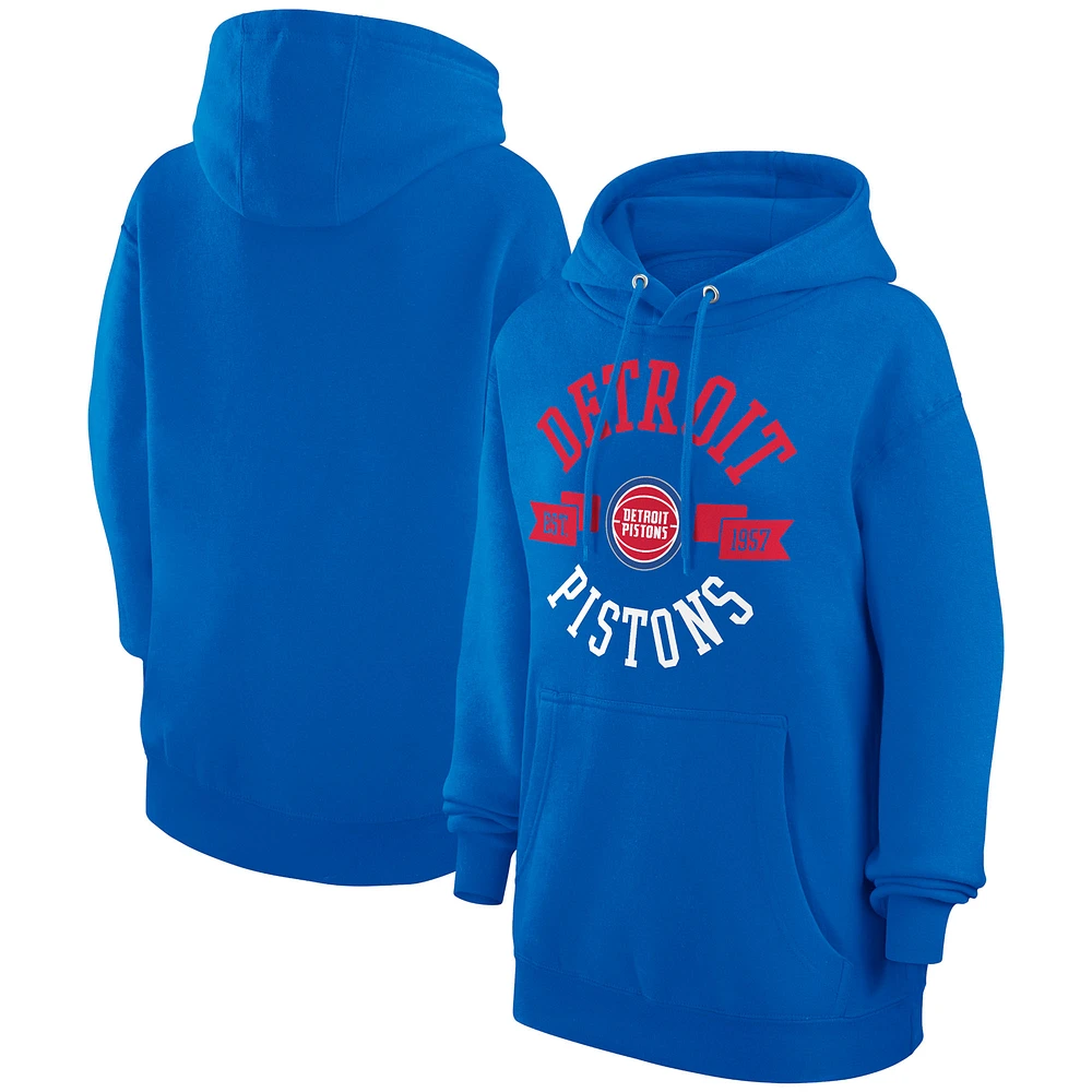 Women's G-III 4Her by Carl Banks Detroit Pistons City Pullover Hoodie