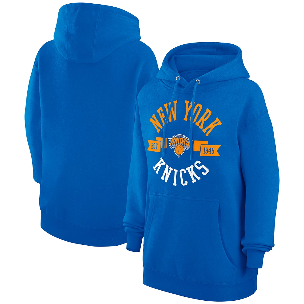 Women's G-III 4Her by Carl Banks Blue New York Knicks City Pullover Hoodie