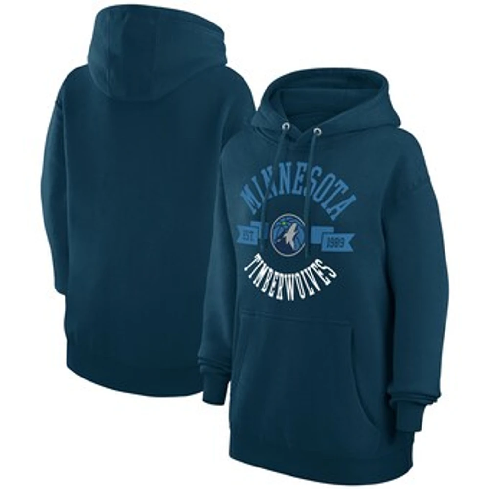 Women's G-III 4Her by Carl Banks Navy Minnesota Timberwolves City Pullover Hoodie