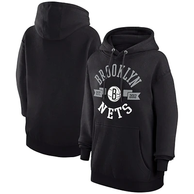 Women's G-III 4Her by Carl Banks Black Brooklyn Nets City Pullover Hoodie