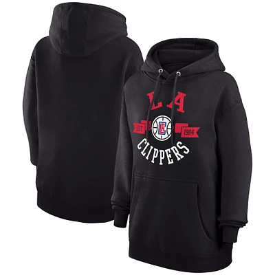 Women's G-III 4Her by Carl Banks Black LA Clippers City Pullover Hoodie