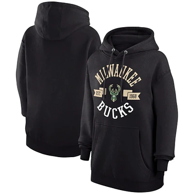 Women's G-III 4Her by Carl Banks  Black Milwaukee Bucks City Pullover Hoodie