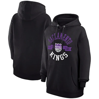 Women's G-III 4Her by Carl Banks Black Sacramento Kings City Pullover Hoodie