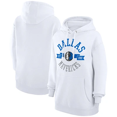 Women's G-III 4Her by Carl Banks White Dallas Mavericks City Pullover Hoodie