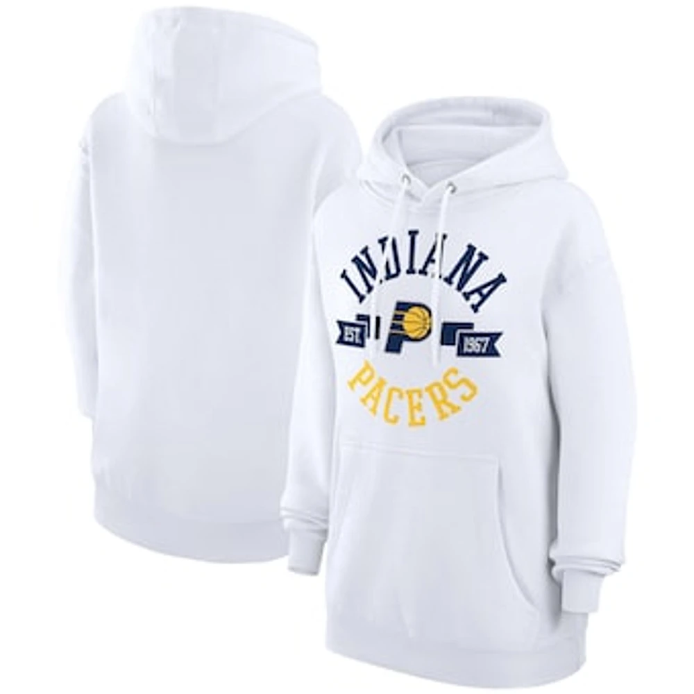 Women's G-III 4Her by Carl Banks White Indiana Pacers City Pullover Hoodie