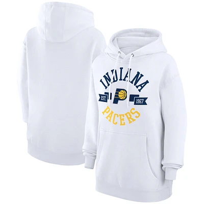 Women's G-III 4Her by Carl Banks White Indiana Pacers City Pullover Hoodie
