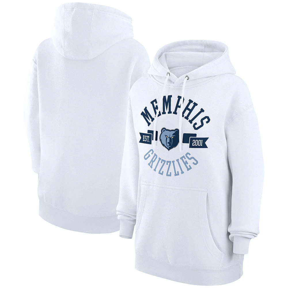 Women's G-III 4Her by Carl Banks White Memphis Grizzlies City Pullover Hoodie