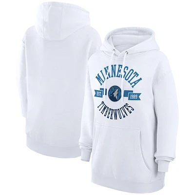 Women's G-III 4Her by Carl Banks White Minnesota Timberwolves City Pullover Hoodie