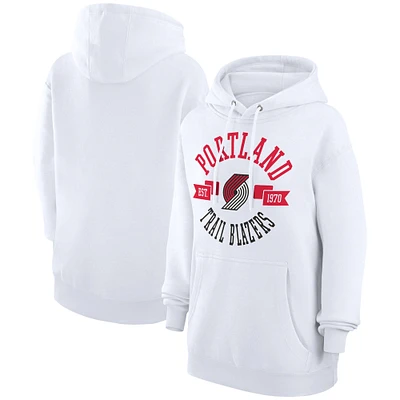 Women's G-III 4Her by Carl Banks White Portland Trail Blazers City Pullover Hoodie