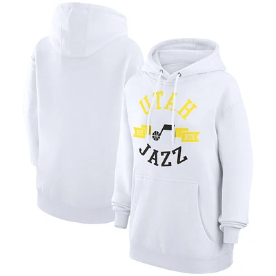 Women's G-III 4Her by Carl Banks White Utah Jazz City Pullover Hoodie