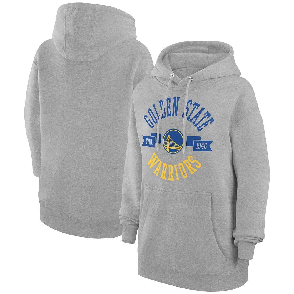 Women's G-III 4Her by Carl Banks Heather Gray Golden State Warriors City Pullover Hoodie